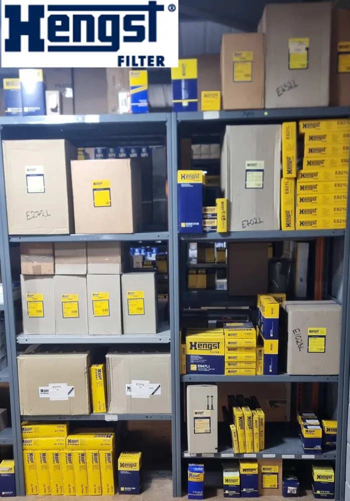 Hengst filter stock on the warehouse shelves