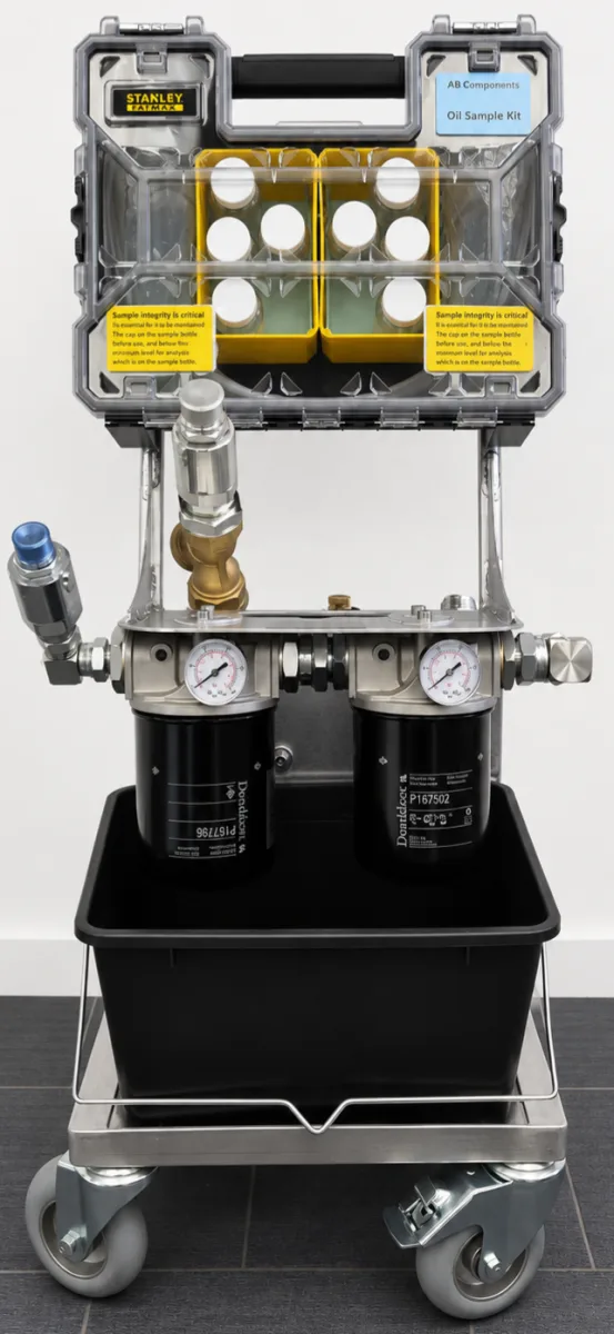 A mobile oil sampling and analysis unit